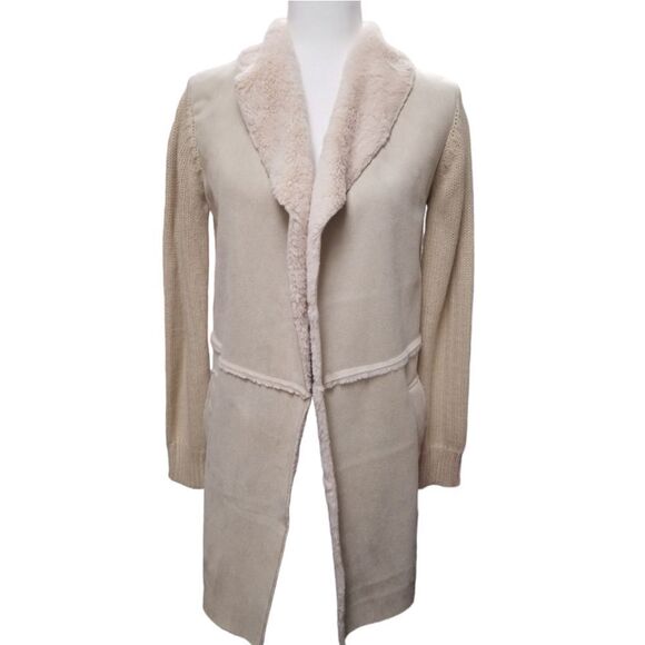 Twelfth Love Sweater Suede Tan Coat Jacket Size Small - Picture 1 of 9